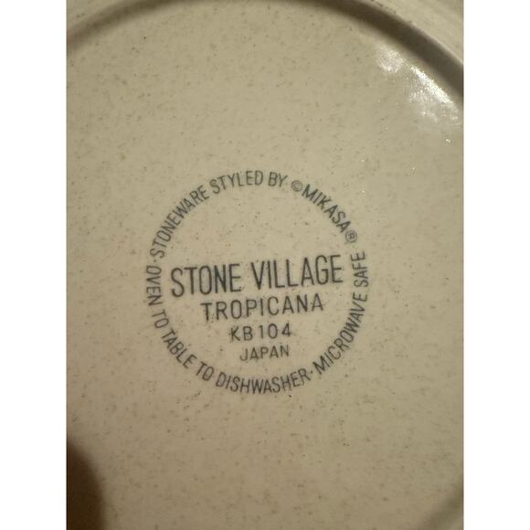Mikasa Stone Village Tropicana KB104 7” Dessert Plates Set of 5 Vintage 1970s - Picture 6 of 6